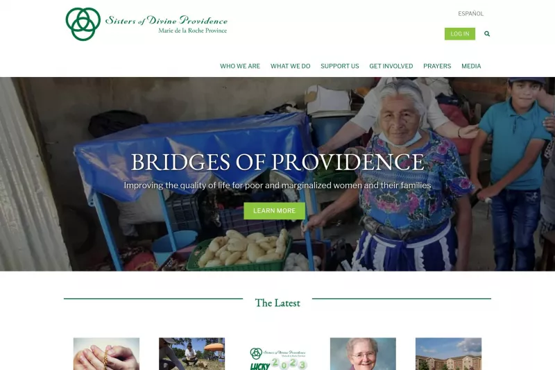 Sisters of Divine Providence website screenshot.